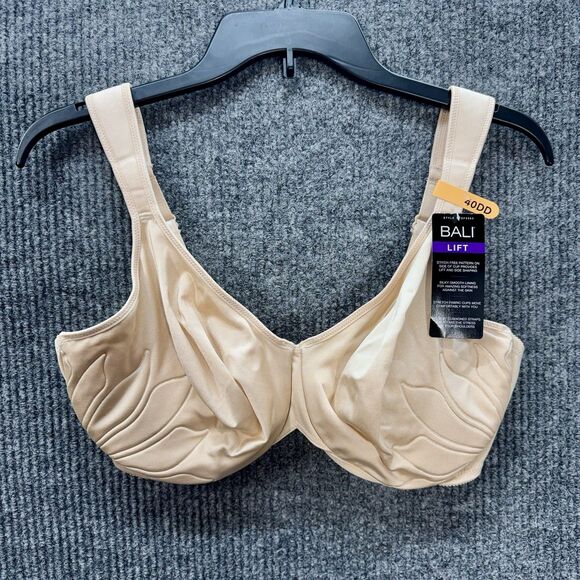 Bali Live It Up Bra 40DD Beige Taupe Push Up Underwire Cushion Straps DF3353 NEW - Picture 2 of 8